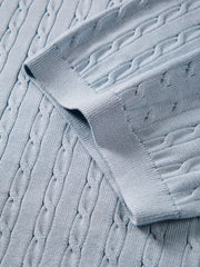 Men's Old Money Style Knitted Cable-Knit Polo Shirt