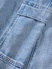 Men's Distressed Textured Denim Shorts