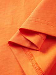 Men's Casual Orange Printed  T-Shirt