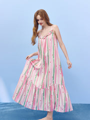 Women's Casual Vibrant Stripe Loungewear Set