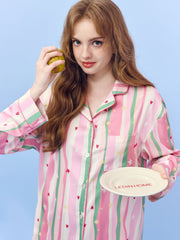 Women's Casual Vibrant Stripe Loungewear Set