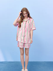 Women's Casual Vibrant Stripe Loungewear Set