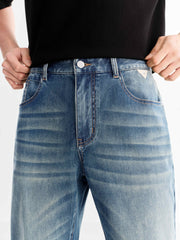 Men's casual vintage slightly stretchy jeans