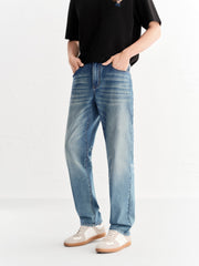 Men's casual vintage slightly stretchy jeans
