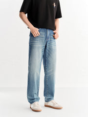 Men's casual vintage slightly stretchy jeans