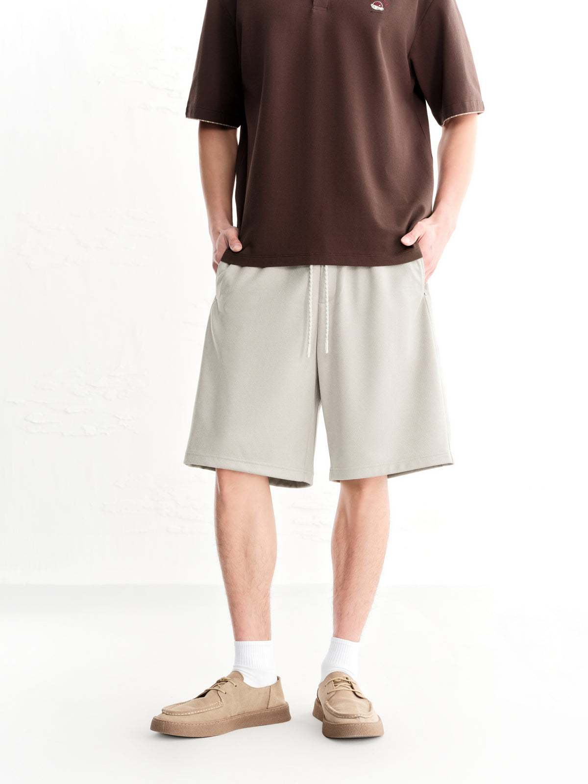 Men's Casual Textured Mid-Length Shorts