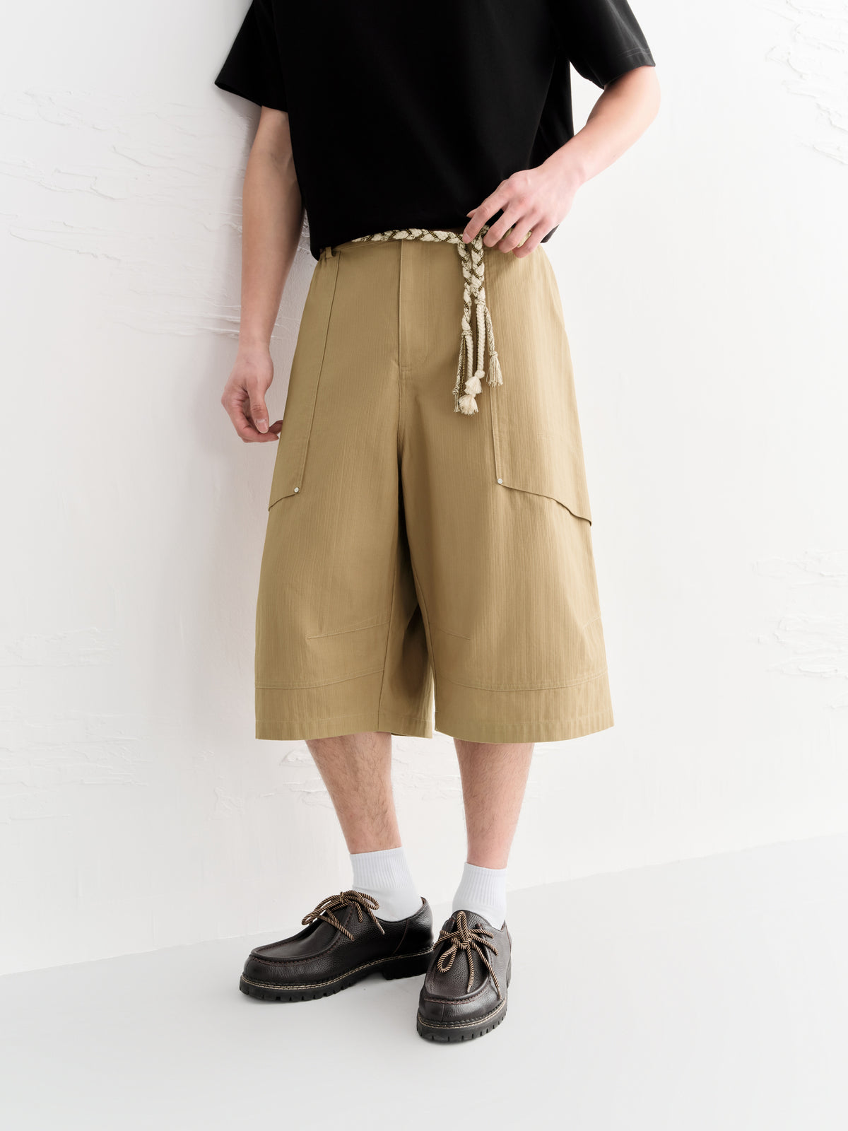 Men's Casual Loose Straight Mid-Length Pants