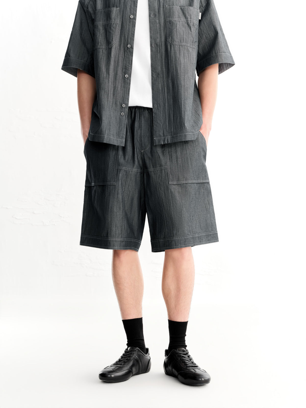 Men's Casual Denim-Look Capri Pants