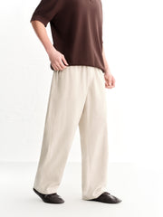 Men's Casual Linen-Texture Wide-Leg Pants
