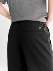 Men's Casual Stretch Black Cropped Pants