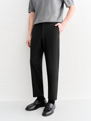 Men's Casual Stretch Black Cropped Pants
