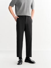 Men's Casual Stretch Black Cropped Pants
