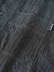 Men's casual loose-fitting denim-style shirt for outerwear