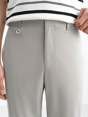 Men's Slim-Fit Trousers with Mulberry Silk