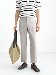 Men's Slim-Fit Trousers with Mulberry Silk