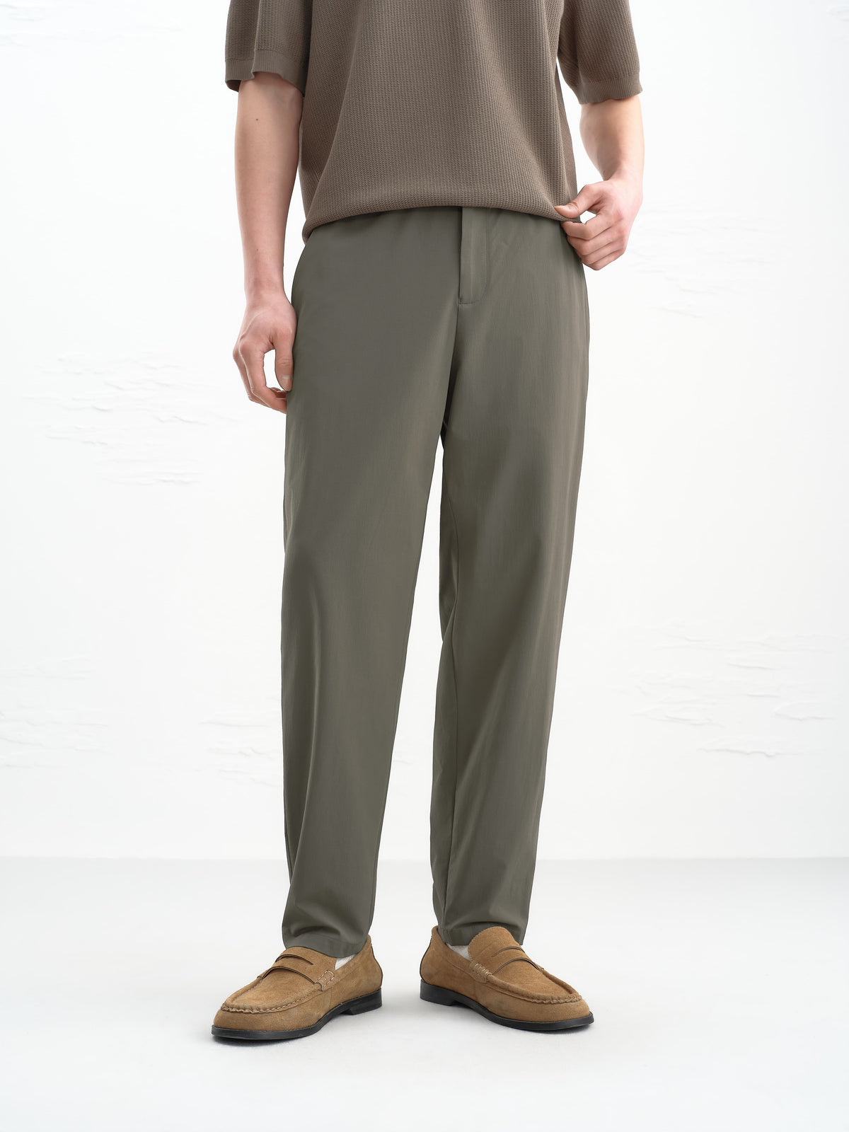Men's Casual Solid Tapered Pants