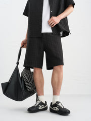 Men's Casual  Textured Knee-Length Shorts