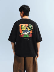 Men's Cotton T-Shirt with Back Print