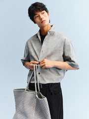 Men's Printed Striped Short-Sleeve Shirt