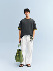 Men's Loose-Fit Contrast T-Shirt