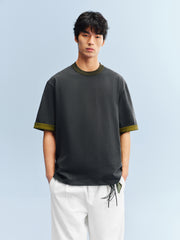 Men's Loose-Fit Contrast T-Shirt