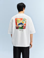 Men's Cotton T-Shirt with Back Print