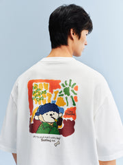 Men's Cotton T-Shirt with Back Print