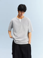 Men's Layered-Look Waffle T-Shirt