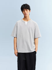 Men's Layered-Look Waffle T-Shirt