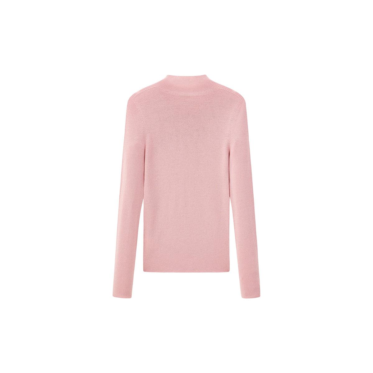 Women's Pink Sheep Wool Pullover Sweater