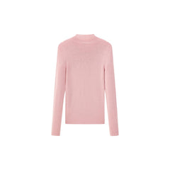 Women's Pink Sheep Wool Pullover Sweater