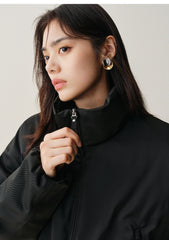 Women's Short Down Jacket with Ruched Hem