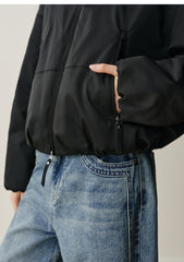 Women's Short Down Jacket with Ruched Hem