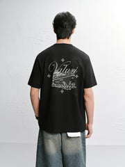 Men's Casual T-Shirt with Back Graphic Print