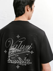 Men's Casual T-Shirt with Back Graphic Print