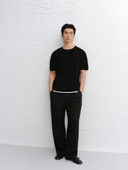 Men's Slim-Fit Solid Short-Sleeve Knit Top