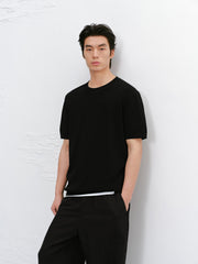 Men's Slim-Fit Solid Short-Sleeve Knit Top