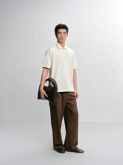 Men's Casual Zipper-Trimmed Polo