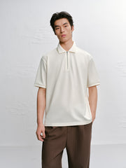 Men's Casual Zipper-Trimmed Polo