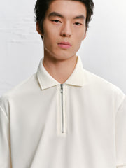 Men's Casual Zipper-Trimmed Polo