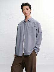 Men's Casual Loose-Fit Jacquard Shirt