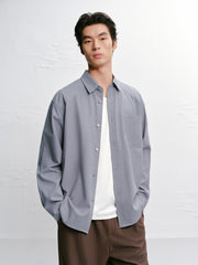 Men's Casual Loose-Fit Jacquard Shirt