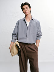 Men's Casual Loose-Fit Jacquard Shirt