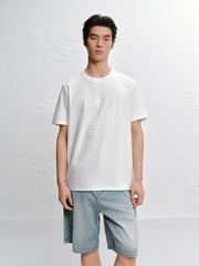 Men's Casual 3D Jacquard Short-Sleeve T-Shirt