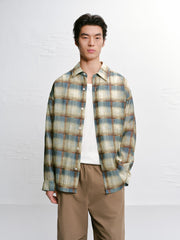 Men's Casual Contrast Plaid Shirt