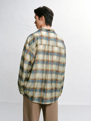 Men's Casual Contrast Plaid Shirt