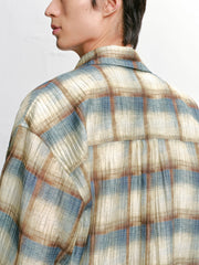 Men's Casual Contrast Plaid Shirt