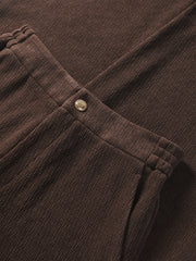 Women's Brown Textured Straight Pants