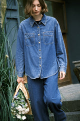 Women's Rhinestone Denim Shirt