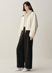 Women's Short Down Jacket with Ruched Hem